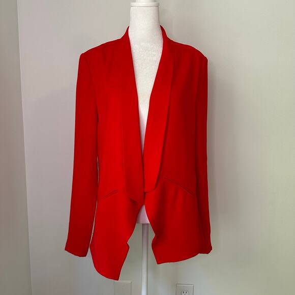 Lulu's Miss Punctuality red open-front blazer jacket size M - Picture 2 of 11